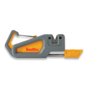  Smith's 50582 Axe & Machete Sharpener - Axe, Machete, Hatchet,  & Mower Tools - Large Handle w/ Finger Guard - Handheld Manual -  Replaceable Carbide Blades - Wire-Bristled Cleaning Brush - Durable :  Everything Else
